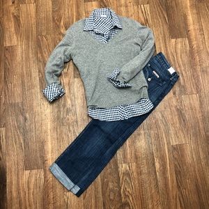 Caslon cashmere sweater Med gray Excellent cond